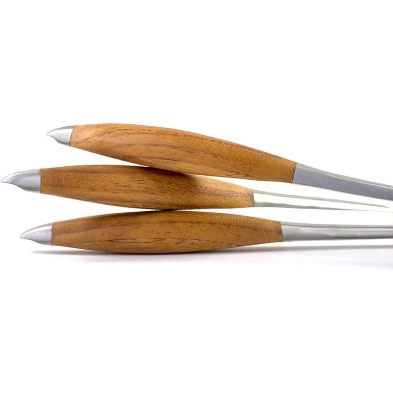 Schmidt Brothers BBQ Bonded Teak 4 Piece Grilling Accessory Set Full Forged Stainless Steel Grilling Utensils