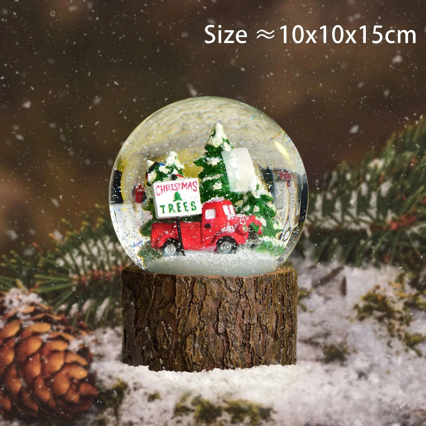 New Resin Christmas Crystal Ball Snowfall Music Box Santa Claus Snowman Interior Desktop Ornament Festive Atmosphere Decoration