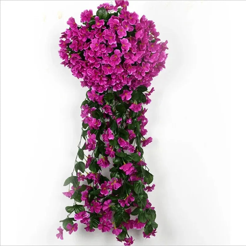 100CM Violet Artificial Flower Party Decoration Simulation Valentine S Day Wedding Wall Hanging Basket Flower Orchid Fake Flower