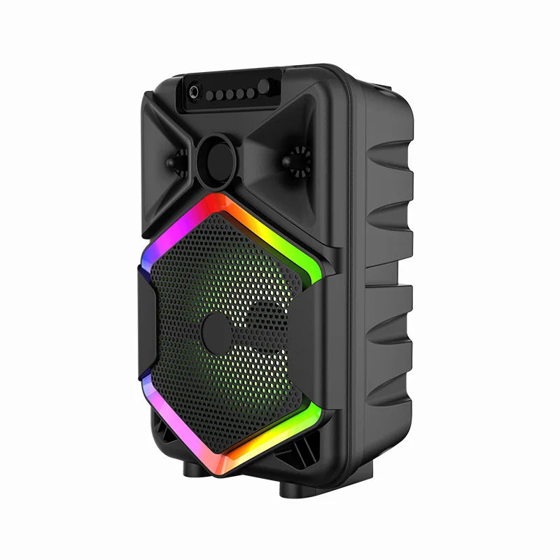 JBJW Karaoke Bluetooth Speaker 8 Inch Dynamics RGB Lights TWS HIFI Heavy Bass Wireless Microphone Subwoofer for Home and Outdoor