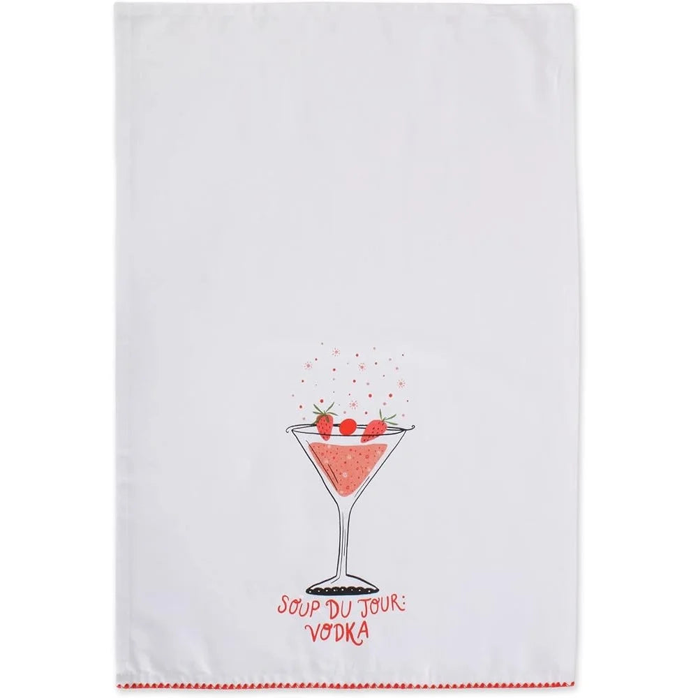 Absorbent Fast-Drying Kitchen Towels Set 4 Piece Decorative Cotton Dishtowels Fun Design Parties Home Decor 18x28 Inches