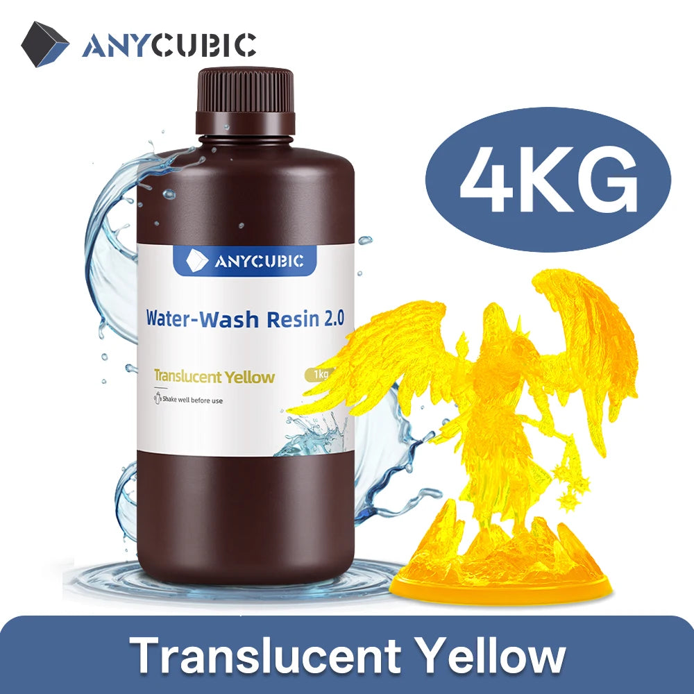 ANYCUBIC 4pcs/lot 405nm Water Washable Resin For LCD 3D Printer Liquid Photopolymer Resin 3D Printing Material