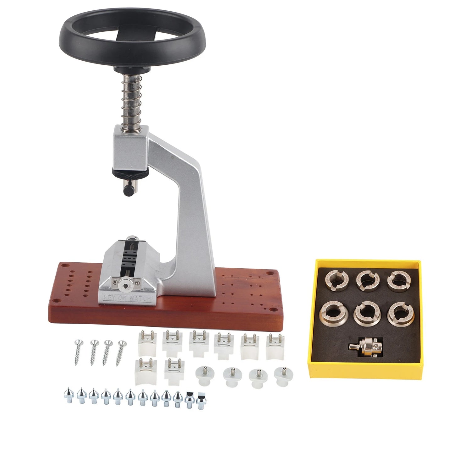 Watch Case Opener Bench Tool for Wristwatch with 6 Dies for Disassembly and Assembly