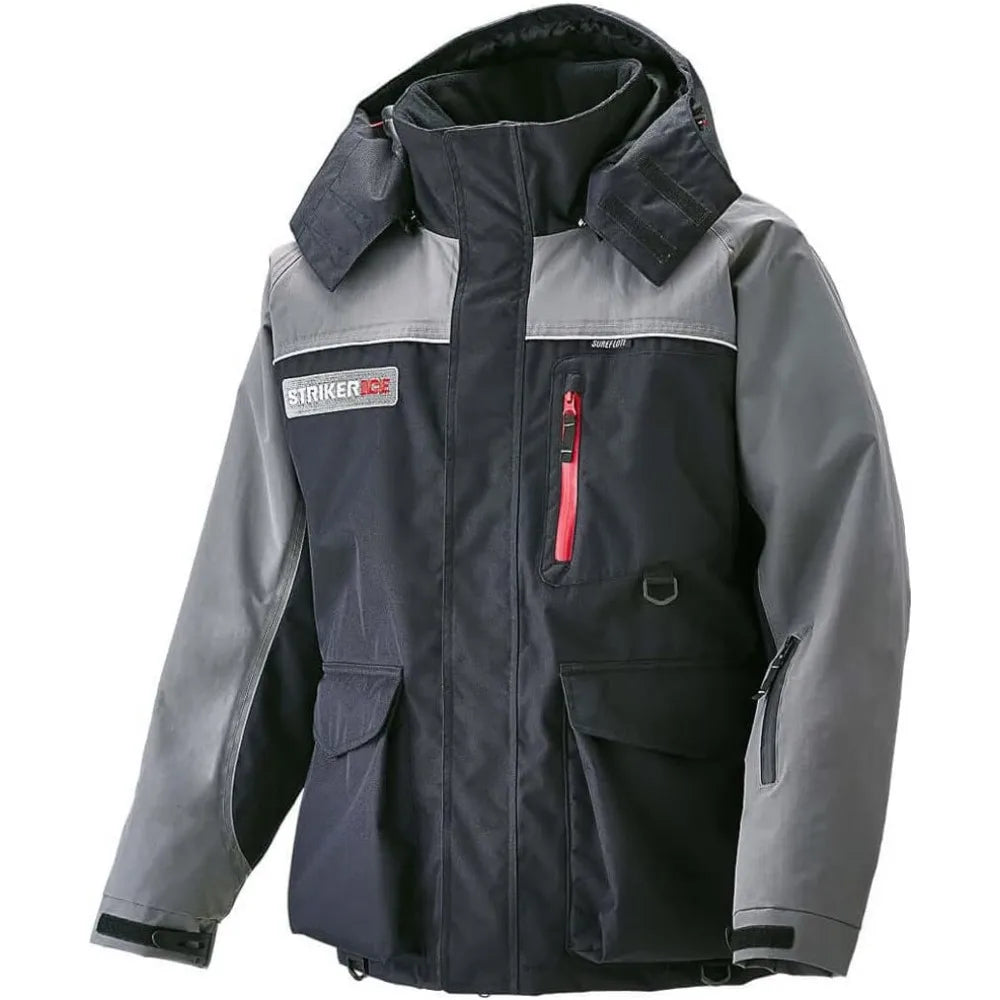 Men's Cold Weather Durable Windproof Water-Resistant Breathable Outdoor Fishing Trekker Jacket with Removable Hood