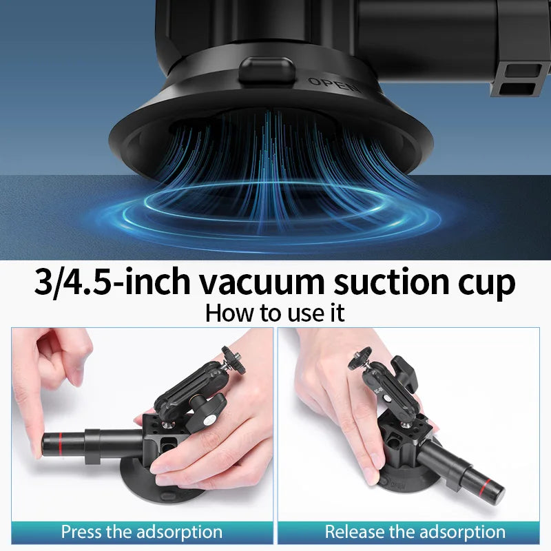 Ulanzi Car Suction Cup Mount Holder Kit for Phone Action Camera GoPro Hero Insta360 DJI Magic Arm Flexible Rotation