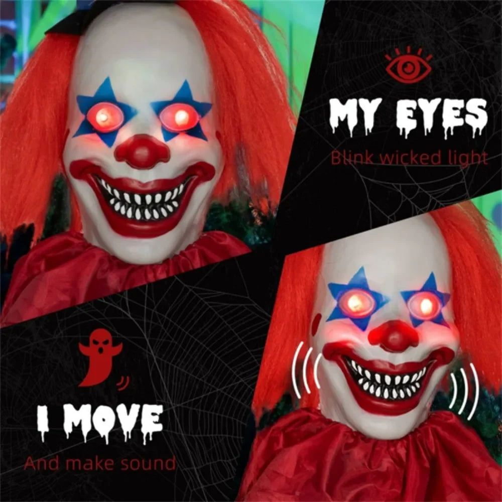 Halloween Decoration Clown with Red and Blue Star Eyes
