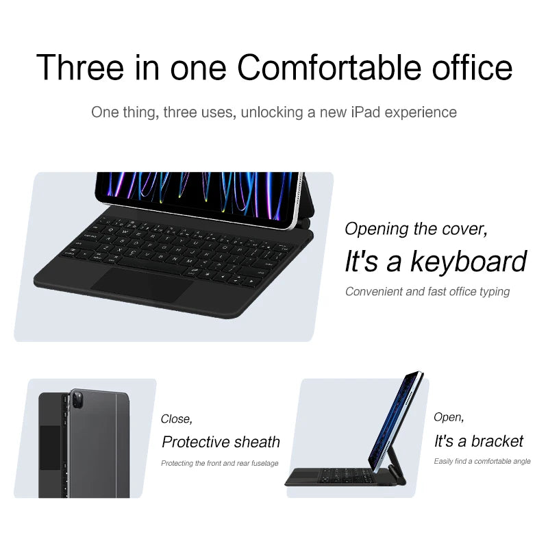 Magic Keyboard For iPad Pro 11 12.9 M4 2024 6th 5th 4th 3rd 2022 2021 2020 M2 Air 4 5 10.9 Wireless Smart Cover Case