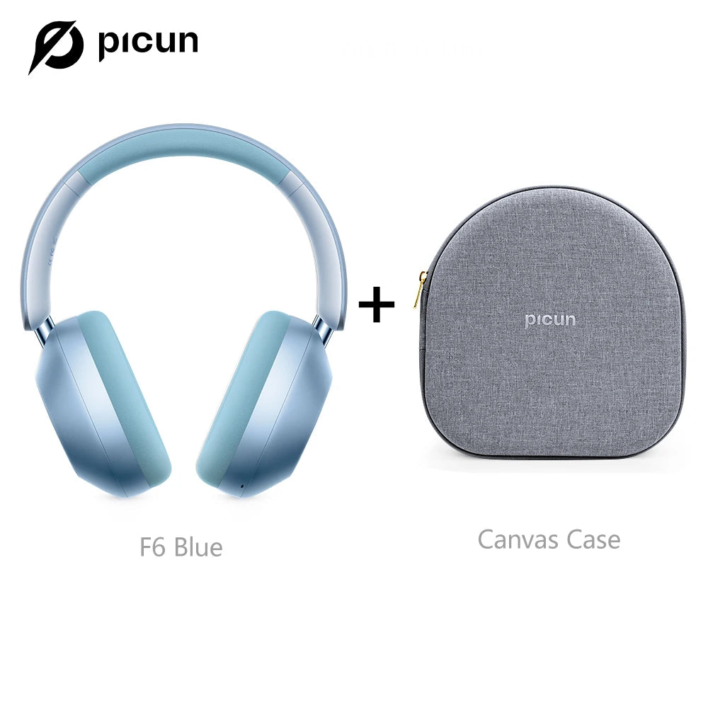 Picun F6 Active Noise Cancelling Wireless Headphones Head Tracking 3D Audio 40mm Hi-Res ANC Bluetooth Headset HIFI APP Control