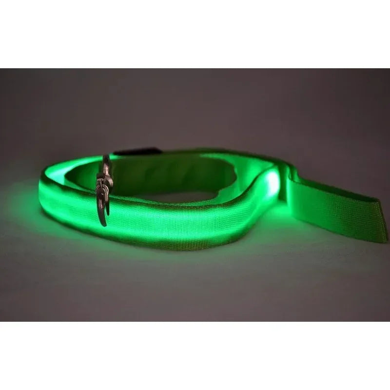 Flashing Dog Leash Rope Harness Collar Electronic Glowing LED Light Up Pet Safety Accessory