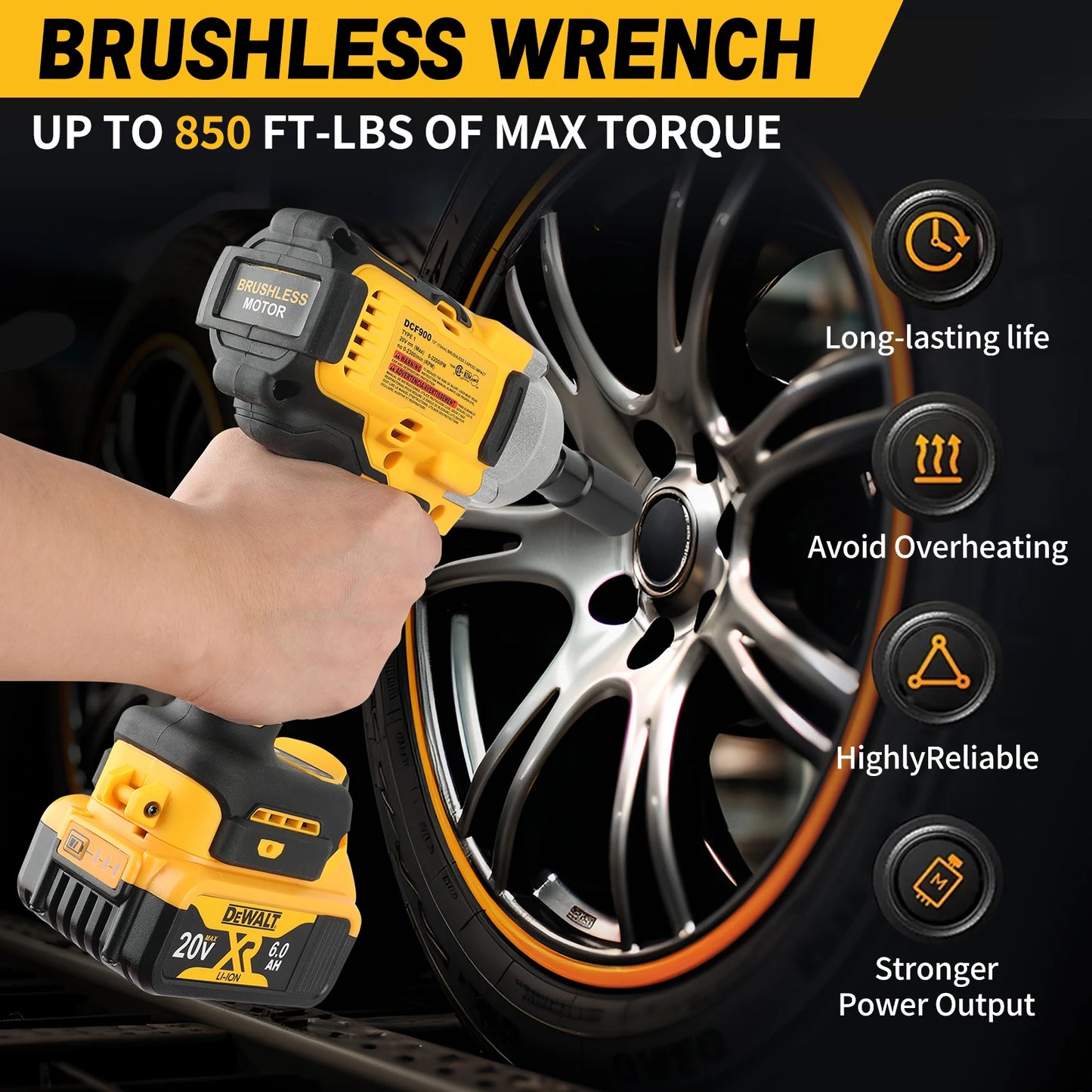 Dewalt DCF900 Impact Wrench 1/2 Inch High Torque 20V Brushless Cordless Wrench with Hog Ring Anvil