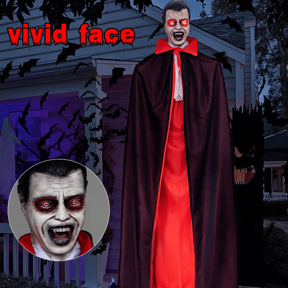 Halloween Horror Vampire Decoration with Voice Activated Glowing Eyes Scary Vampire for Haunted House