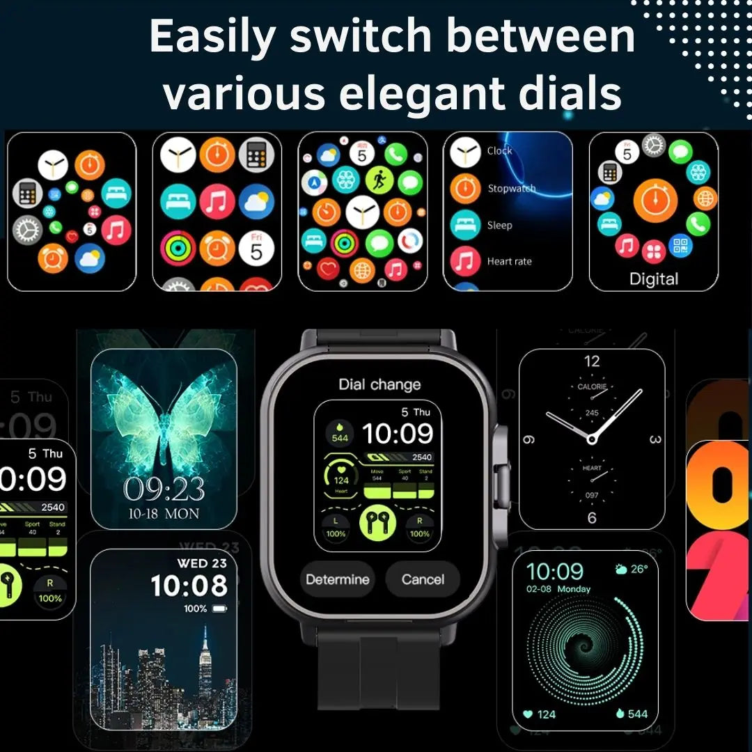 D8 2-In-1 Smartwatch And Earbuds NFC Music Control Sleep Monitor Fitness Tracker For iPhone And Android