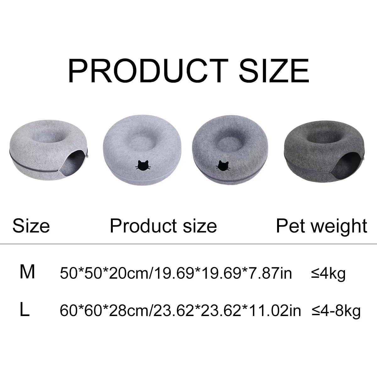 B Tunnel Donut Cat Bed Interactive Tunnel Pet Felt Indoor Toys Cat House Kitten Training Toy Cat Kennel Cat Accessories