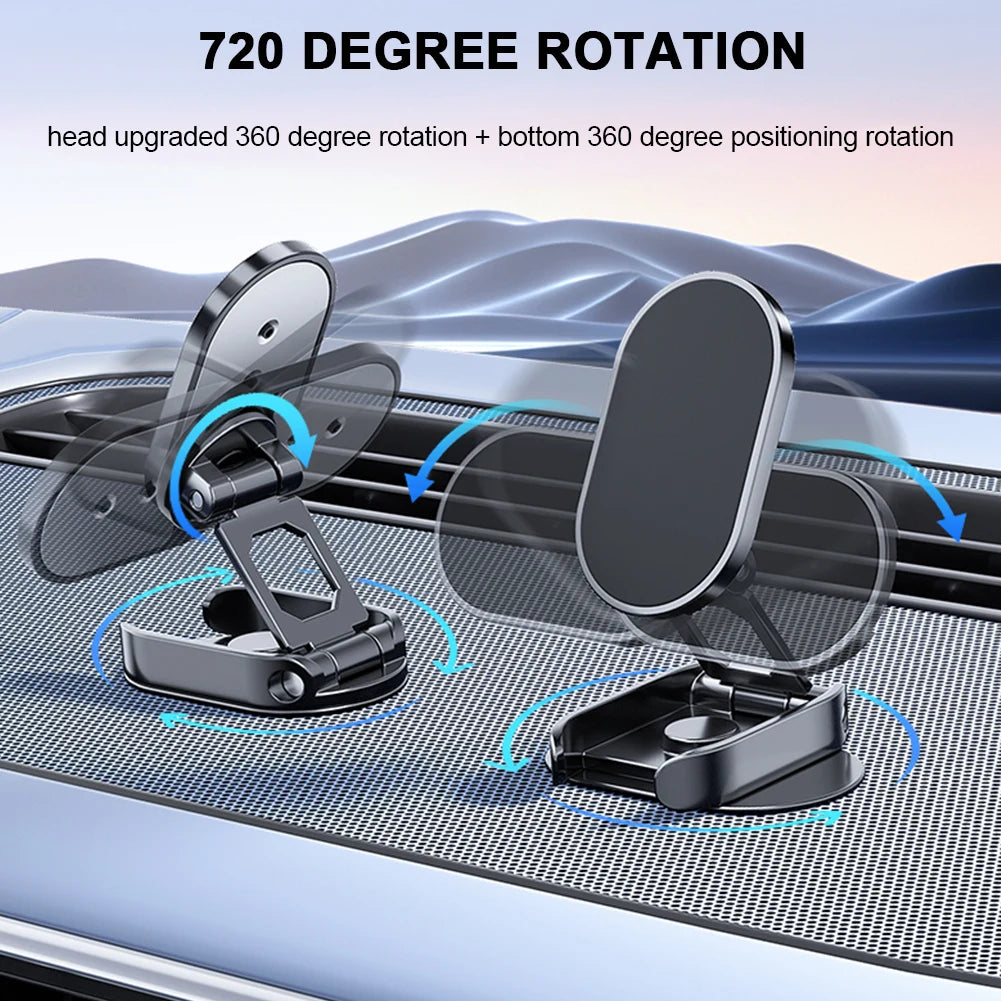 Magnetic Folding Mobile Phone Stand 720 Degree Rotatable Car Phone Holder GPS Support Auto Accessories
