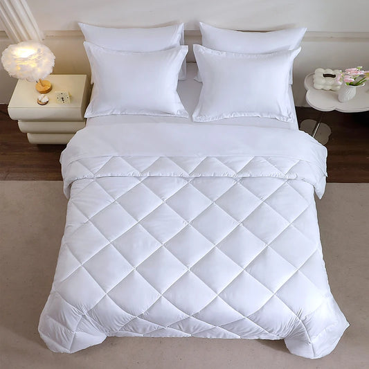 7 Piece Mattress Topper Comforter and Pillowcases Flat Sheet Set Premium Bedding for Comfort and Relaxation