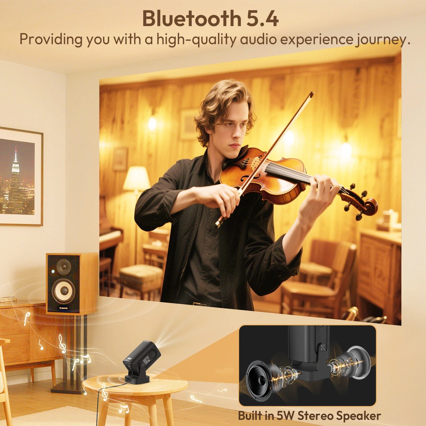 XGODY 4K HD 300ANSI Projector Cinema Bluetooth WiFi 1080P Android Home Theater Smart Projector