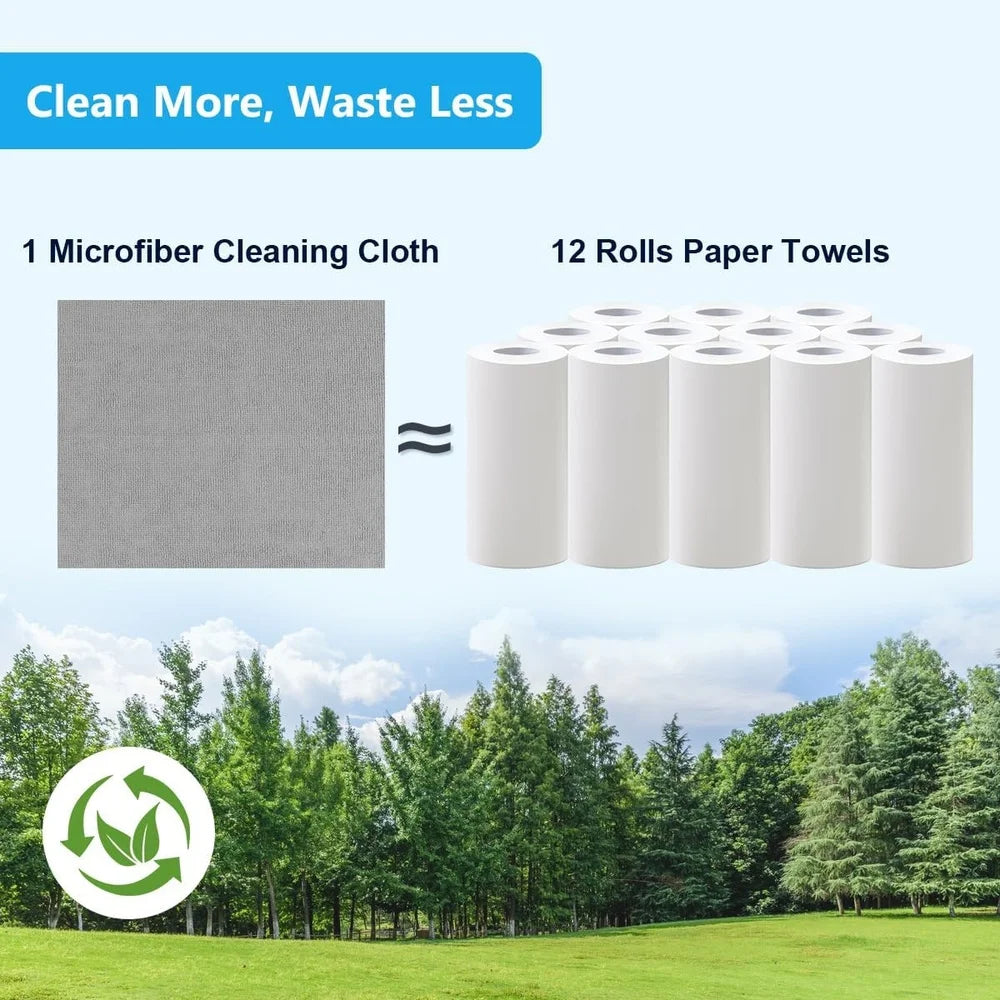 Microfiber Cleaning Cloths 100 Pack Ultra Absorbent Lint Free Reusable Rags Home Kitchen Car Garage Cleaning