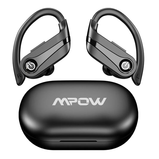Mpow Q63 Bluetooth 5.3 Wireless Earbuds with Mic IPX7 Waterproof 200 Hours Earphones with Hooks for Sports Running Workout Gym