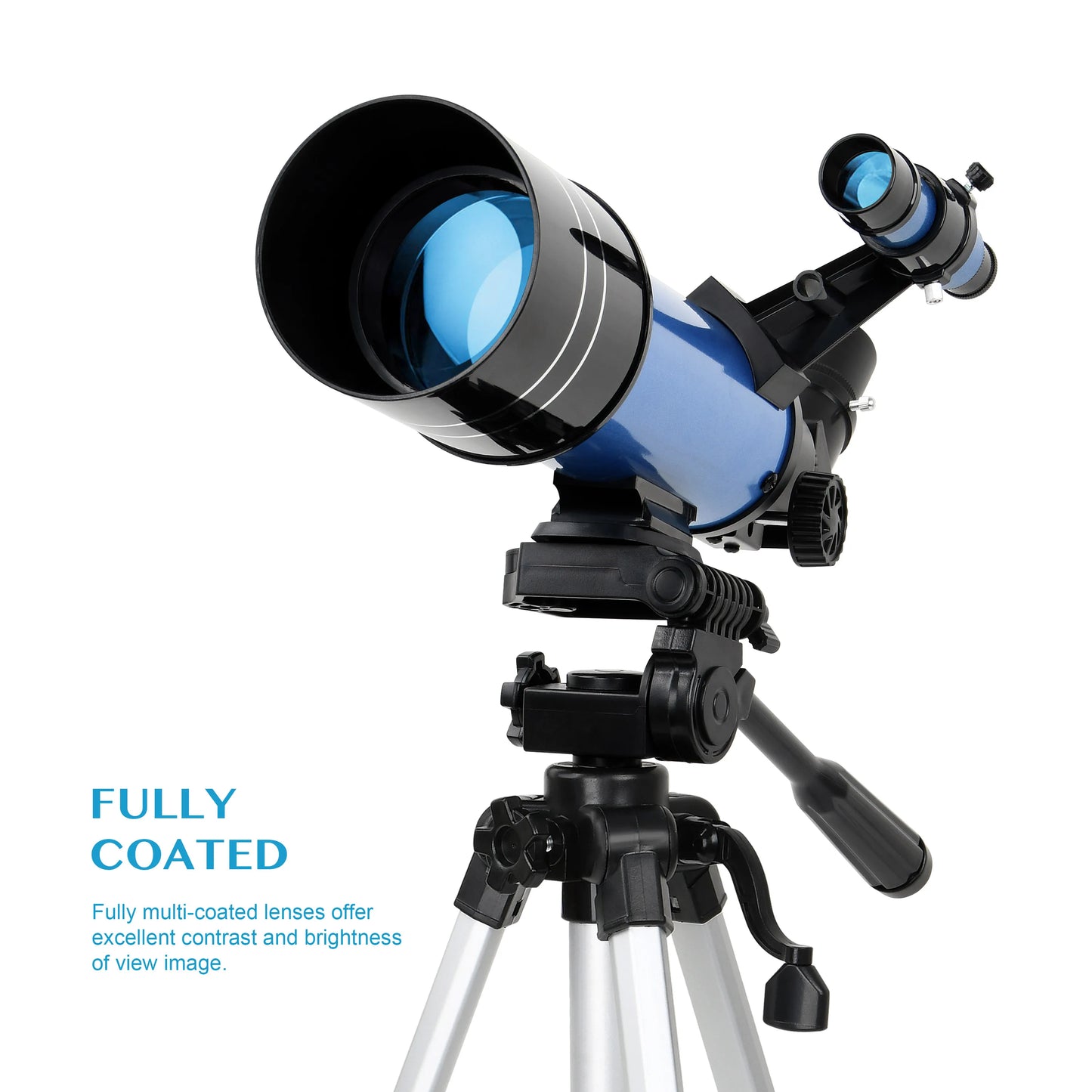 Professional Astronomical Telescope 400mm Focal Length 70mm Lens Max 120X with High Tripod Mobile Holder and Travel Bag for Adults and Kids Gift