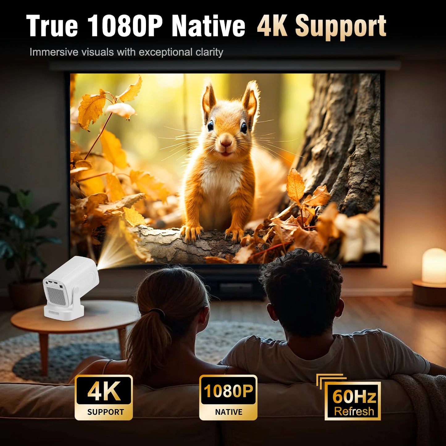 Magcubic HY310 Android 11 Projector 4K Native 1080P Auto Focus 330 ANSI Dual Wifi Bluetooth 5.4 Air Mouse Voice Home Outdoor Movie