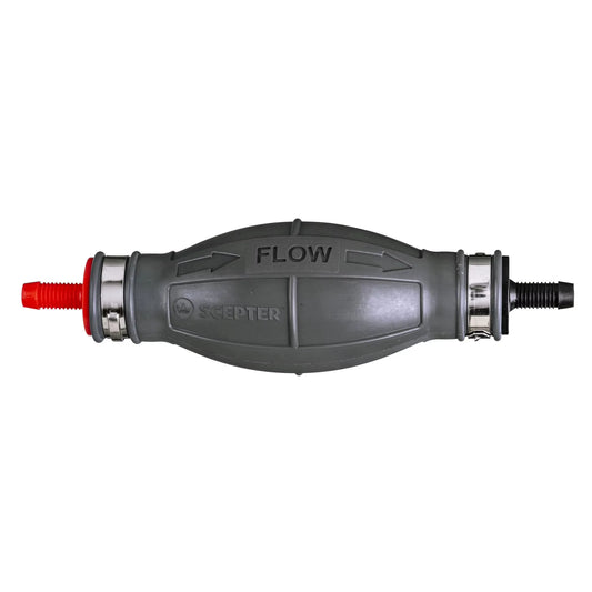 Scepter Marine Fuel Tank Primer Bulb, 5/16" Hose Barbs, EPA/CARB,10542, Boat Accessories 4.5"H x 7.13"L x 1.88:W