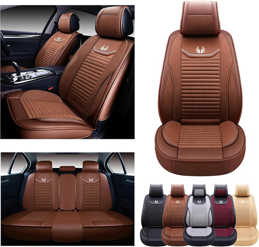 Car Seat Covers Premium Waterproof Faux Leather Cushion Universal Accessories Fit SUV Truck Sedan Automotive Vehicle Auto Interi