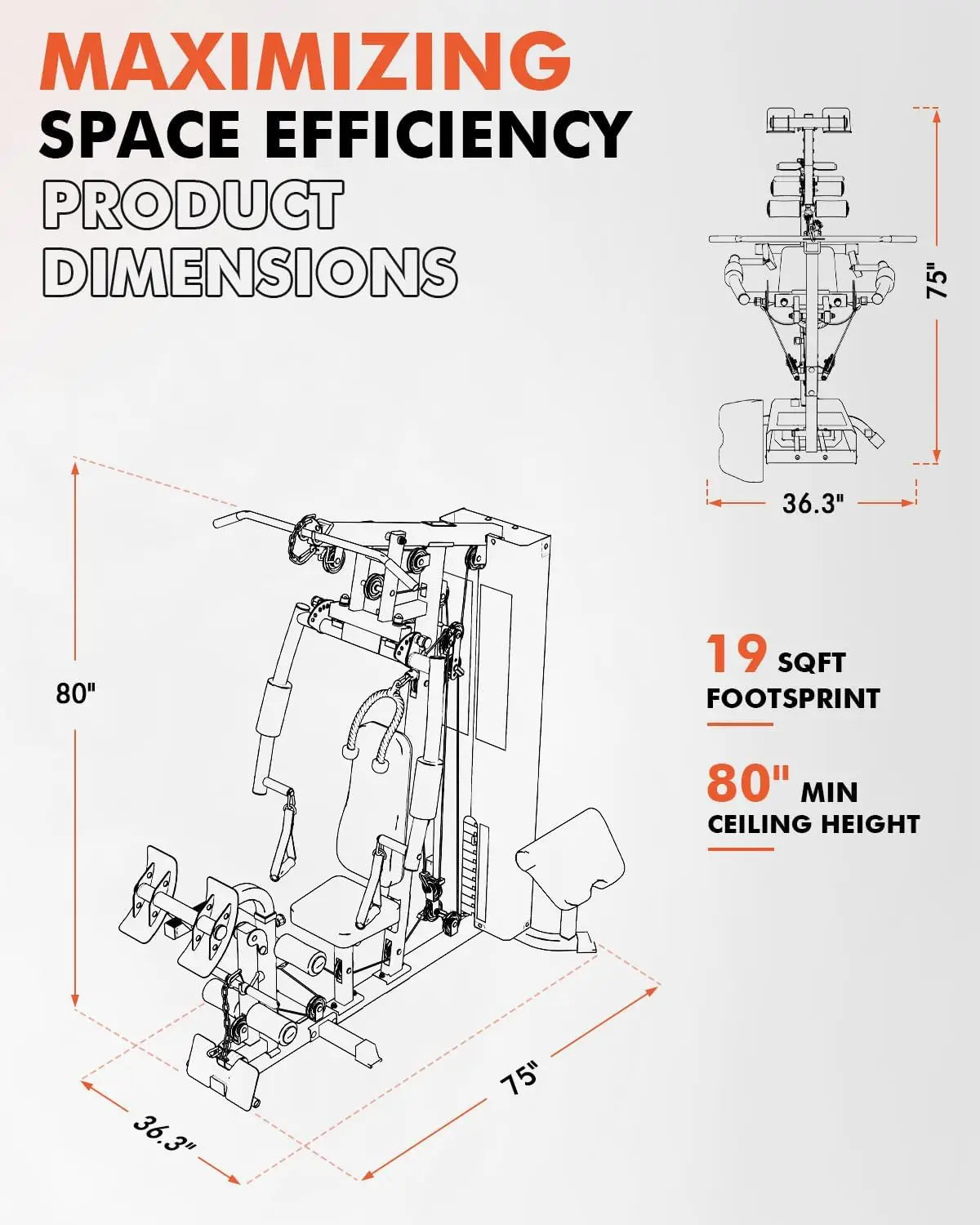 Home Gym Workout Station with 150 Pounds Weight Stack Multifunctional Exercise Equipment for Full Body Strength Training