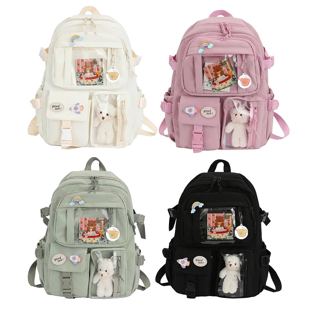 Kawaii Women Backpack School Bag for Teenage Girls Japanese Korean Rucksack Student Bookbags Laptop Backpack Harajuku Mochila