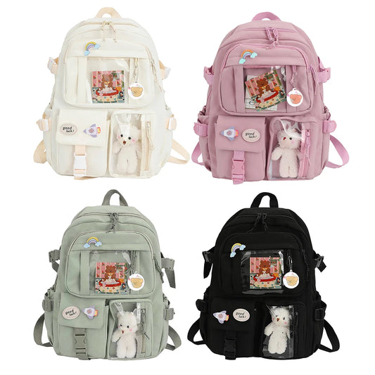 Kawaii Women Backpack School Bag for Teenage Girls Japanese Korean Rucksack Student Bookbags Laptop Backpack Harajuku Mochila