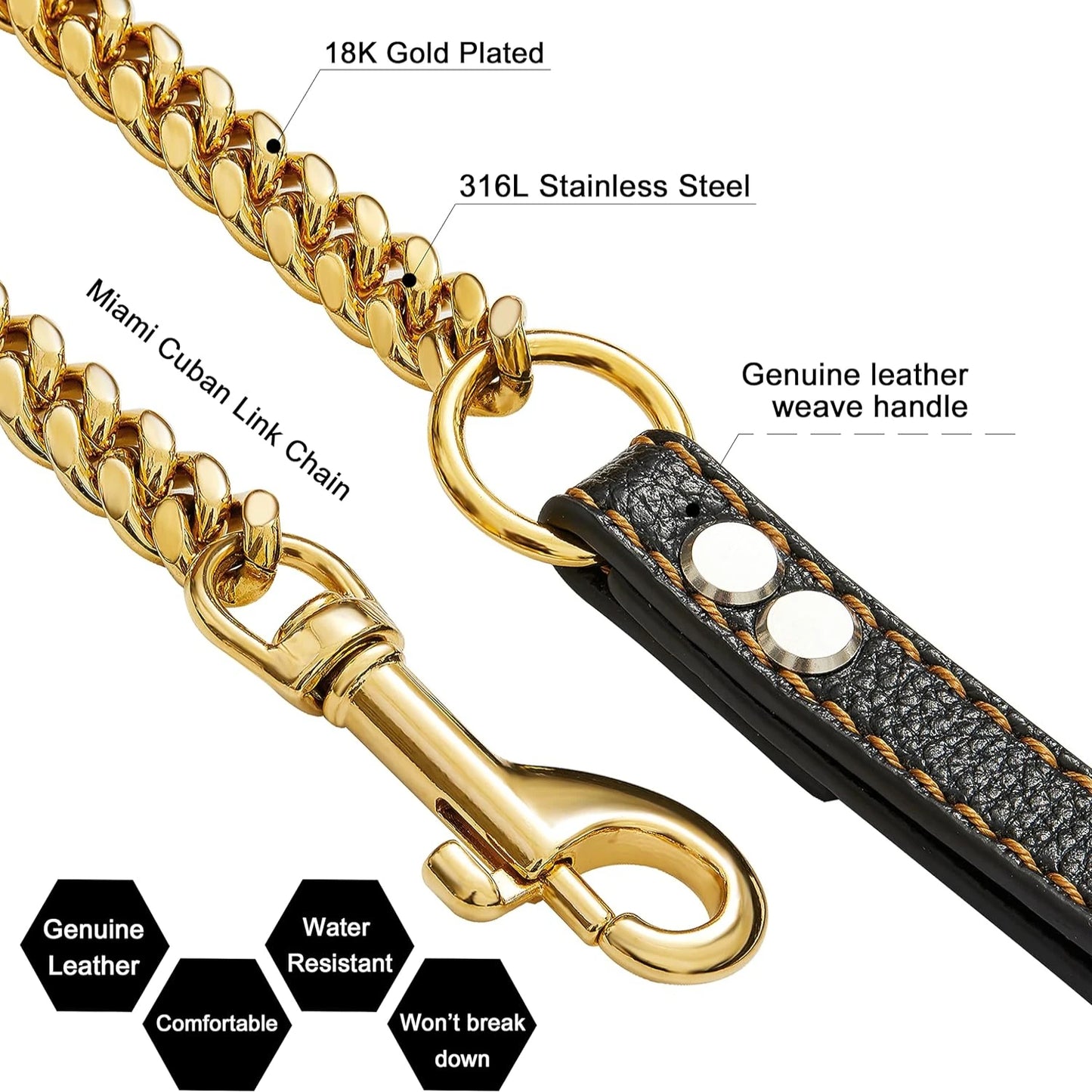 Rose Gold Pet Leash High Quality Elegant Accessory for Dogs