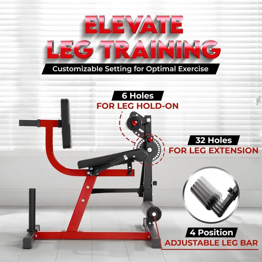 Leg Extension and Curl Machine, Adjustable Leg Machine with Plate Loaded, Leg Extension and Curl Bench for Home Gym Customizable