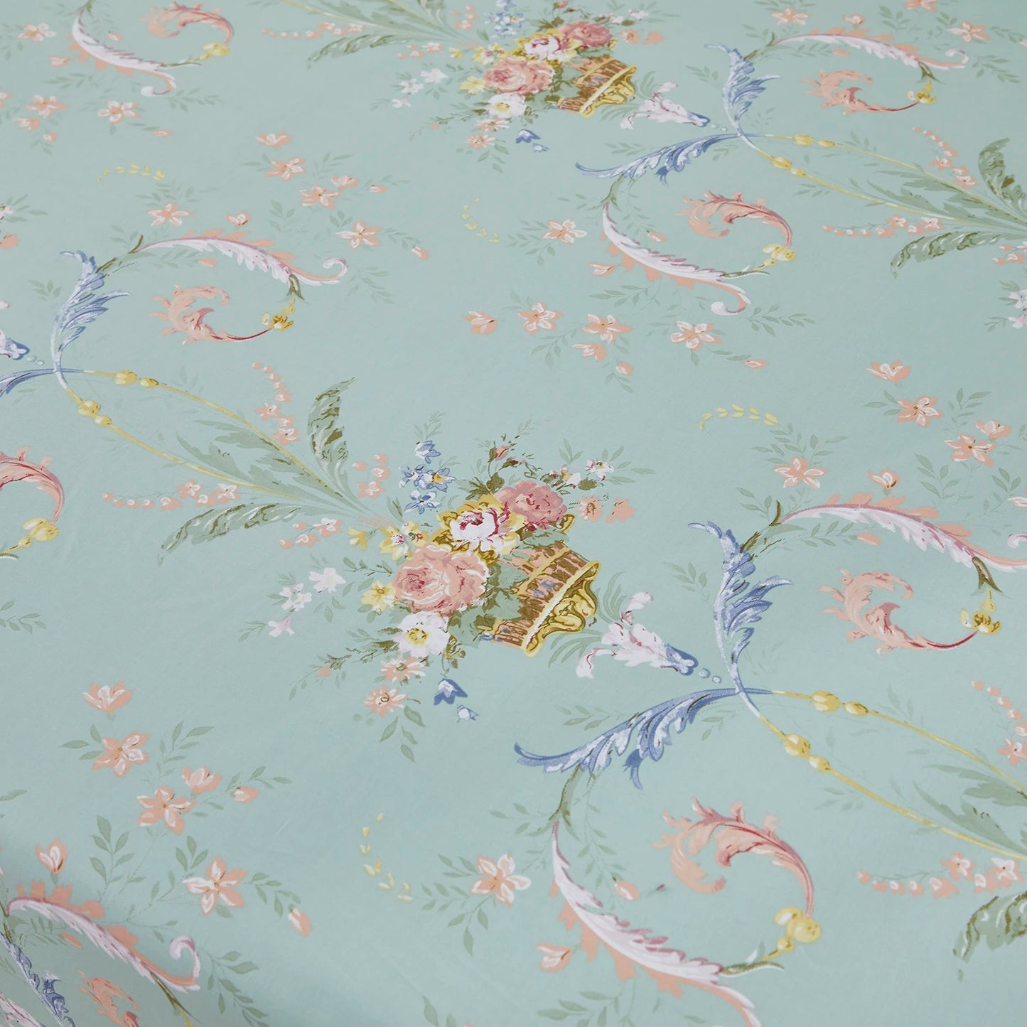 4 Pieces 600 TC 100 Percent Egyptian Cotton Fitted Sheet Set Floral Luxury Shabby Chic Soft and Skin Friendly