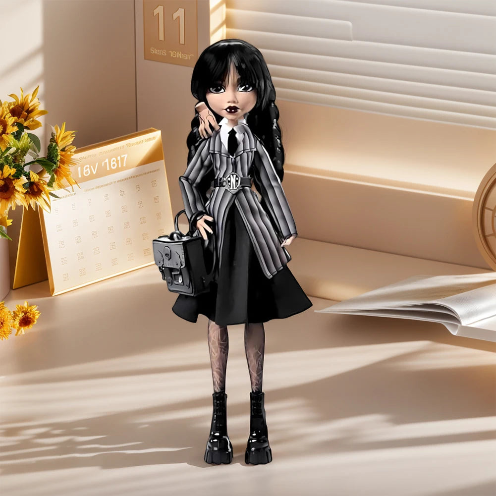 Girl In Black Statue Girls Sculpture With Backpack Table Collectible Decorations Gothic Style Desktop Ornaments For Kids And Adults