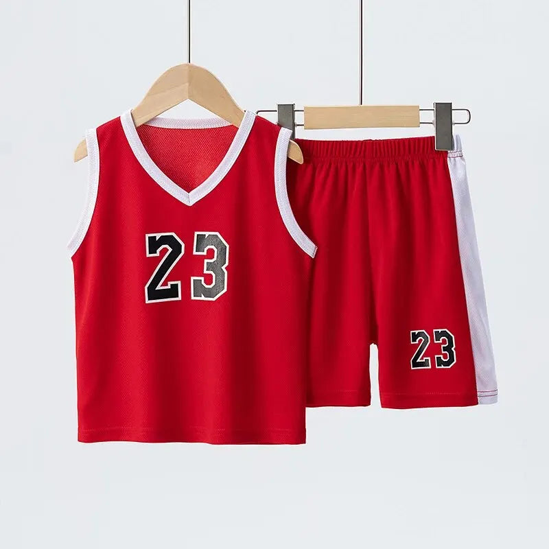 2/4 Pieces Of Summer Children's Quick-drying Sports Suit Boys Running Vest girls Casual Joker Shorts Breathable Short Sleeves