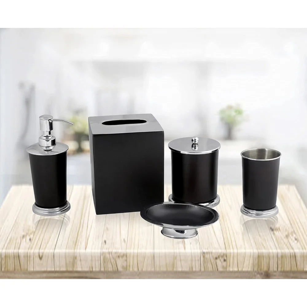 Set of 5 Bath Accessories for Home Decor, Soap Box