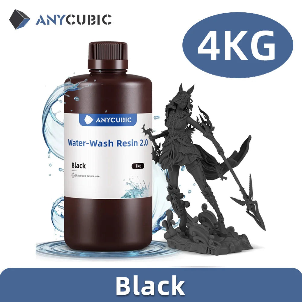 ANYCUBIC 4pcs/lot 405nm Water Washable Resin For LCD 3D Printer Liquid Photopolymer Resin 3D Printing Material