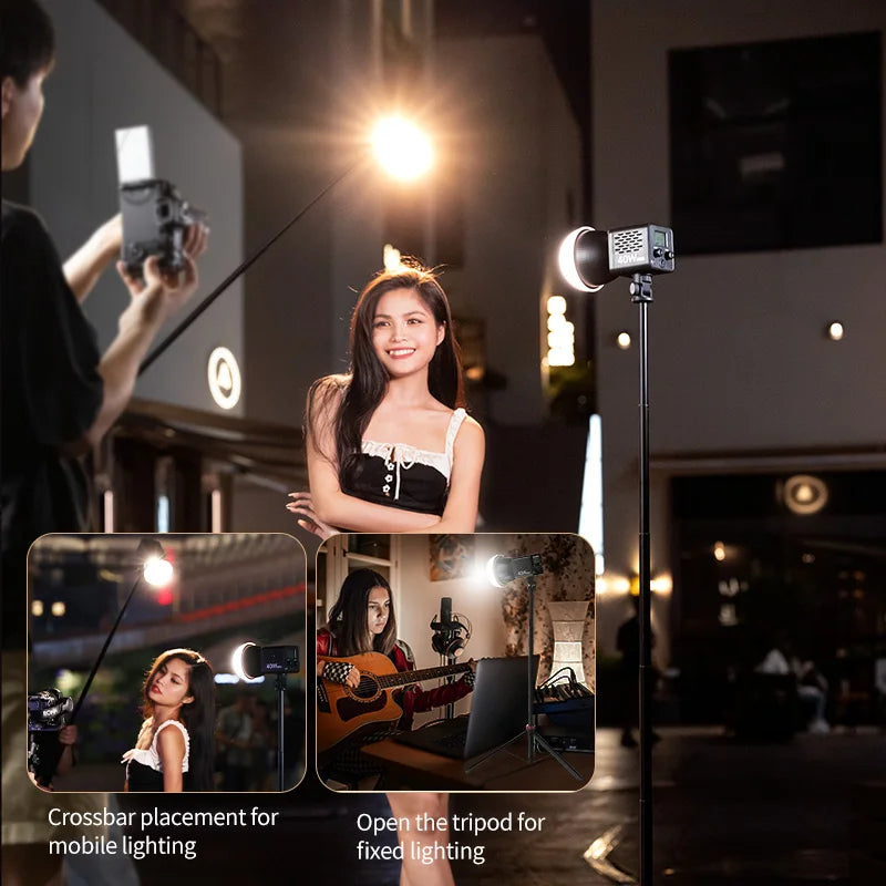 Ulanzi MT-79 Portable Aluminum Alloy Light Stand Tripod for Phone Clip and Action Camera 2M Height