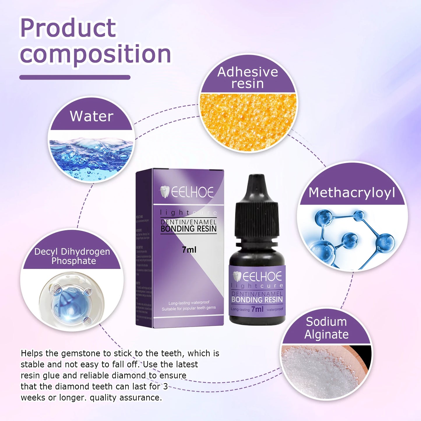 Tooth Gem Decoration Glue DIY Gem Diamond Decorations Security Light Curing Adhesive Beautiful Smile Teeth Orthodontic Gel