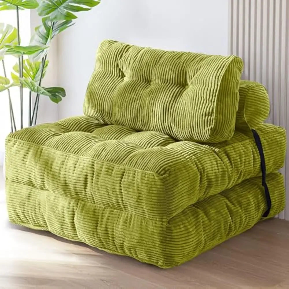 Folding Sofa Bed,  Sleeper Chair w/Pillow Mattress w/ Back Support, Portable Fold Out Chair Bed Comfy Floor Sofa Lounge