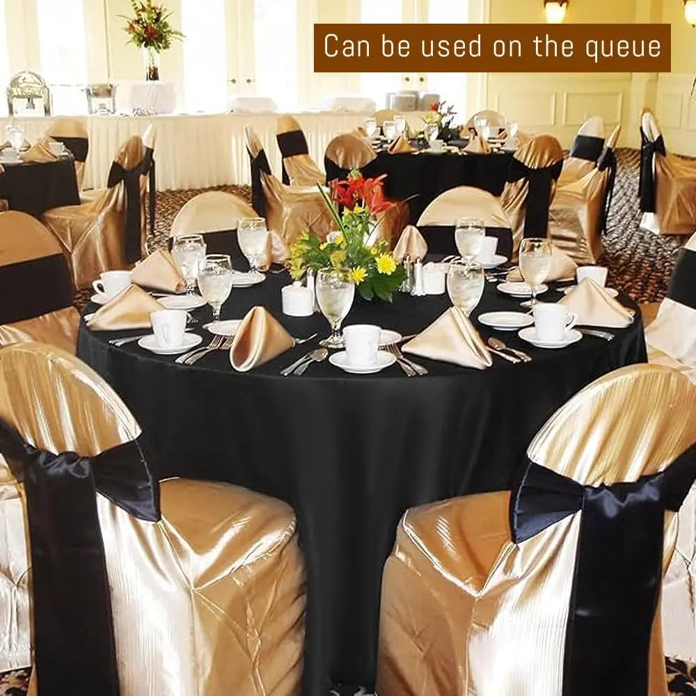 10 Pack Black Round Tablecloths 120 Inch Stain Resistant and Wrinkle Free Polyester Fabric Washable Table Covers for Kitchen Dining Wedding Reception Banquet Birthday Party Buffet Restaurant