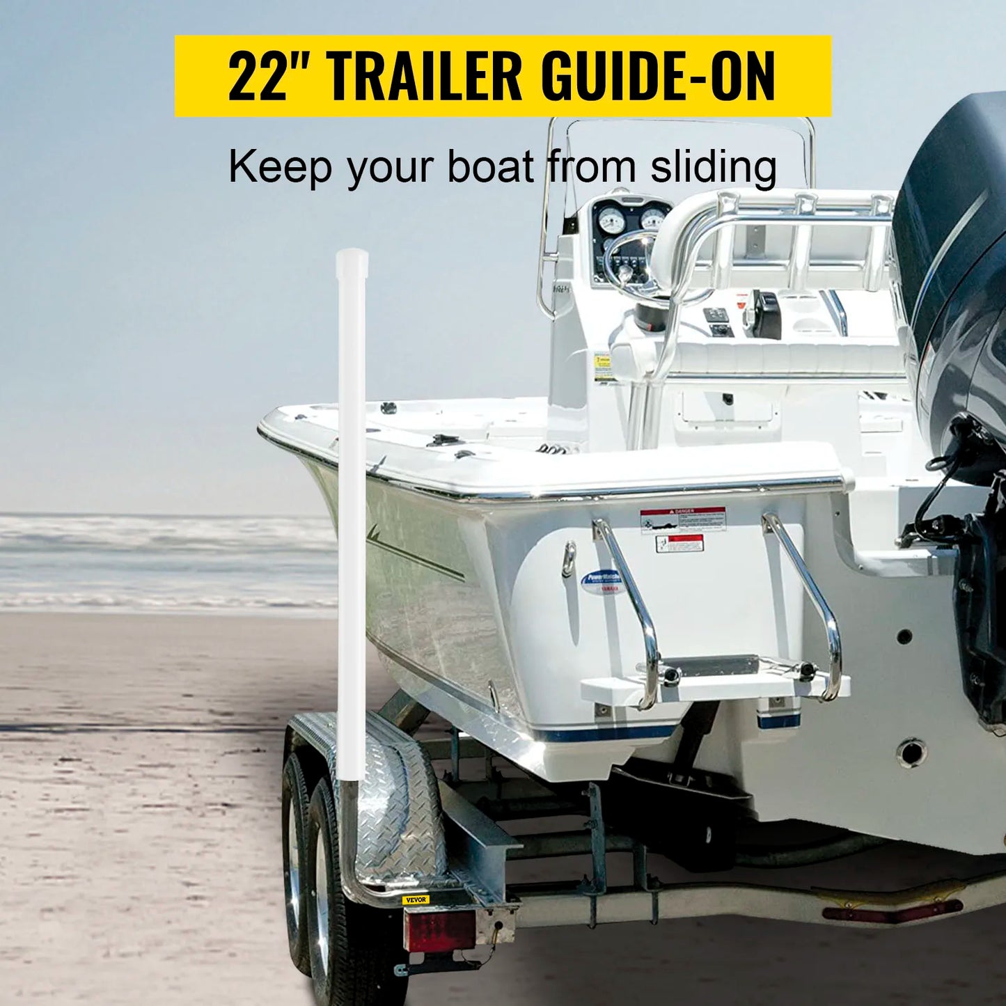 SucceBuy Boat Trailer Guide-ons 22"/ 40"/ 48"/ 60" Steel Trailer Post w/2PCS PVC Tube Covers & Boat Accessories w/Mounting Parts