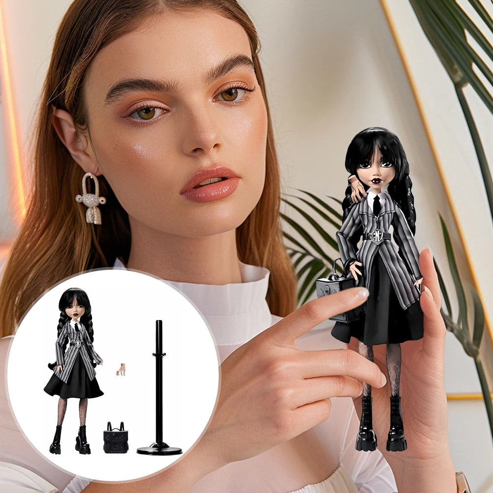 Girl In Black Statue Girls Sculpture With Backpack Table Collectible Decorations Gothic Style Desktop Ornaments For Kids And Adults