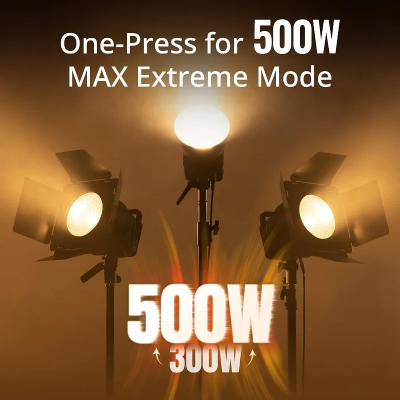 Zhiyun Molus G300 Official 300W LED Video Light Bowens Mount 500W Max Extreme Mode App Control Ultra Quiet COB Bi-Color Light
