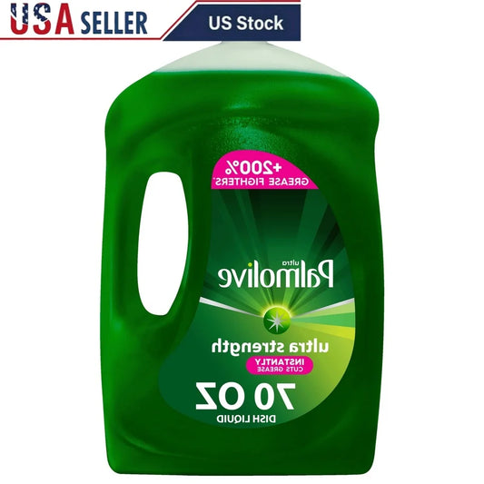 Ultra Strength Liquid Dish Soap 70 fl oz Bottle Grease Fighter Tough on Grease Soft on Hands Versatile Cleaning Power Sparkling