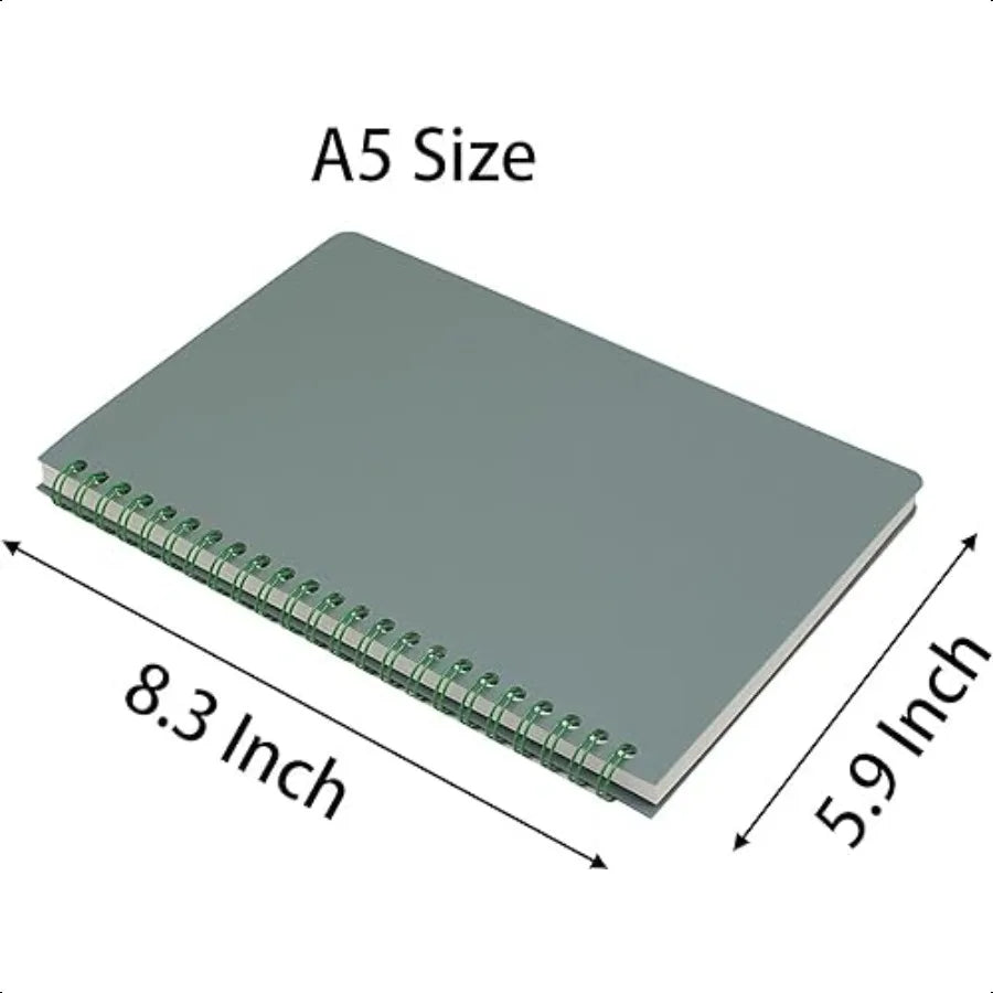 Spiral Notebook 4 Pcs 8.3 Inch x 5.9 Inch A5 Thick Plastic Hardcover 8mm Ruled 4 Color 80 Sheets 160 Pages Journals for Study a