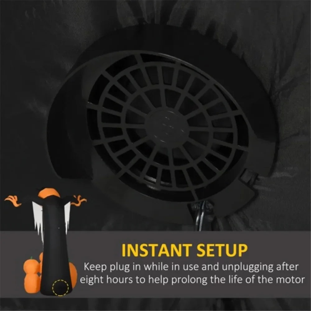 Inflatable Pumpkin Ghost in Pumpkin Patch Halloween Decoration for Festive Displays