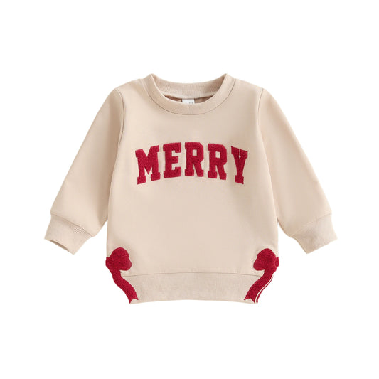 Infant Baby Boy Winter Sweater Reindeer Print Round Neck Long Sleeve Knit Pullover Jumper with Ribbed Cuffs and Hem