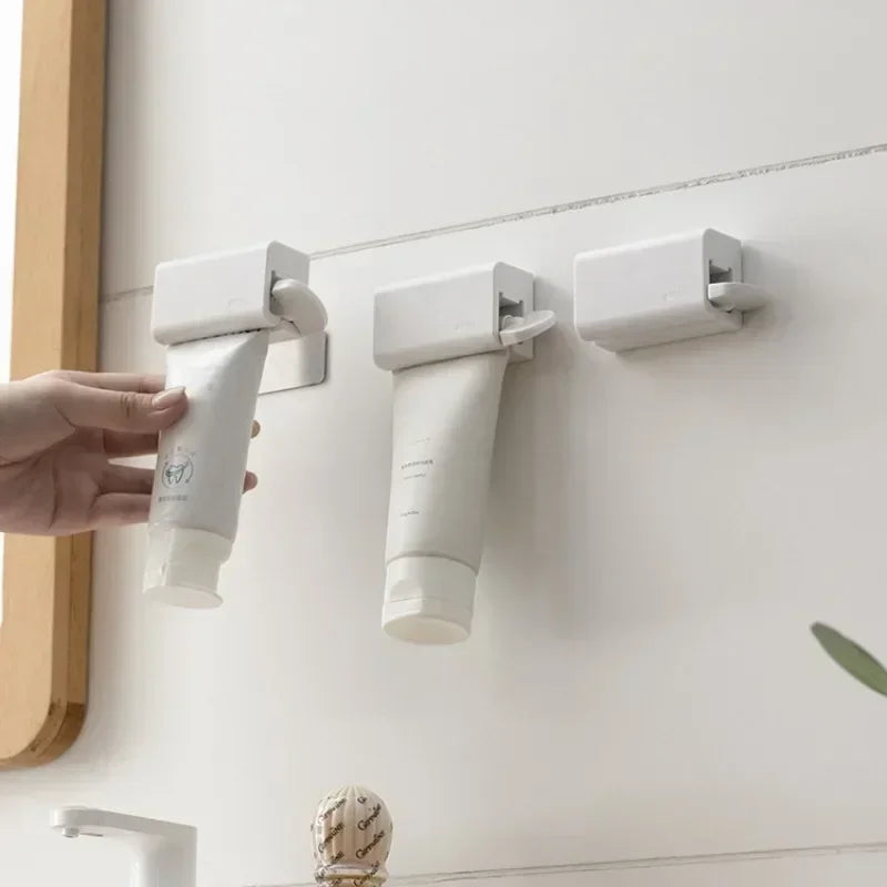 Wall Mounted Toothpaste Squeezer Magnetic Lazy Squeezer Toothpaste Clamp Bathroom Toothpaste Toothbrush Rack Home Storage Rack