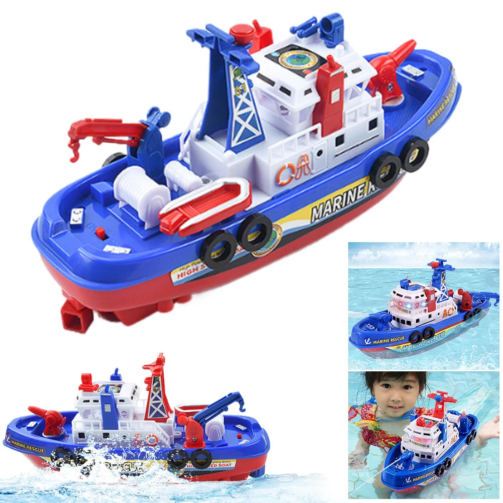 Spray Water Swim Pool Bathing Toys Electric Boat Bath Toys with Light Music and Water Sprinkler for Kids Ages 3 and Up