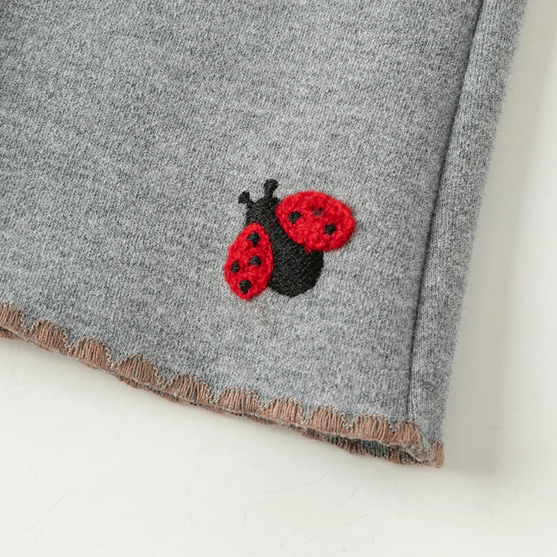 Dave Bella Girls Spring Autumn Trousers Casual Loose Baby Straight Pants for Children Cotton Knitted Leggings DB3241417